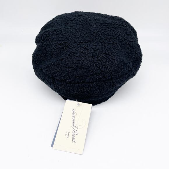 Universal Thread Women's Black Faux Sherpa Fuzzy Newsboy Baker Hat Cap Size OSFM - Picture 4 of 8